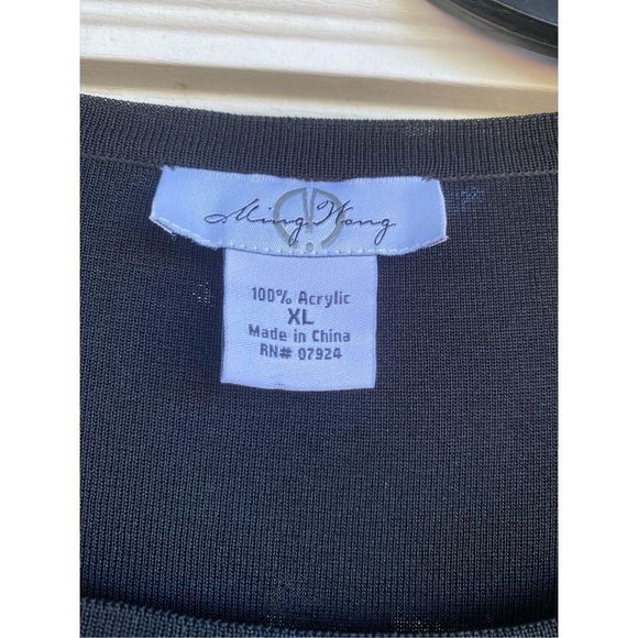 Ming Wang Black Cut-Out 3/4 Sleeve Knit Dress, Size XL, MSRP $286+ - Picture 3 of 8